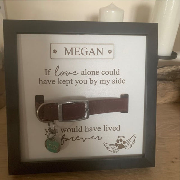 Personalised In loving memory Dog Collar Box Frame - Pet Memorial - Rainbow Bridge - Pet Loss Gift