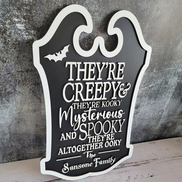 Creepy Custom Last Name Halloween Sign, Wall Sign Decoration