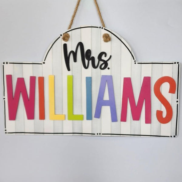 Personalized Teacher Door or Wall Sign, Classroom Sign, 3D Teacher Name Sign