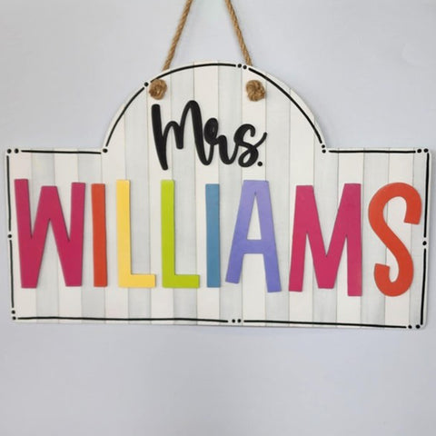 Personalized Teacher Door or Wall Sign, Classroom Sign, 3D Teacher Name Sign