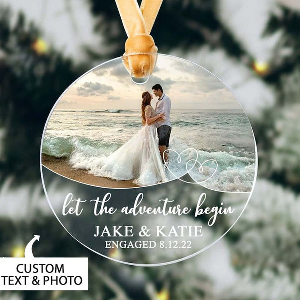 Personalized Engaged Ornament, Engaged First Christmas