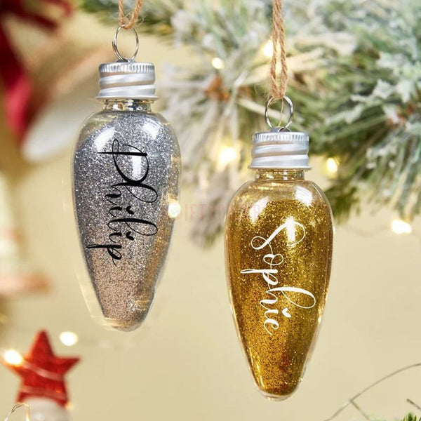 Personalized Lightbulb Christmas Ornaments