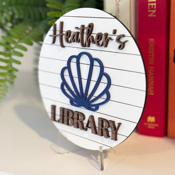 Personalized Library Sign, Book Shelf Decor,Gift for Book Lover