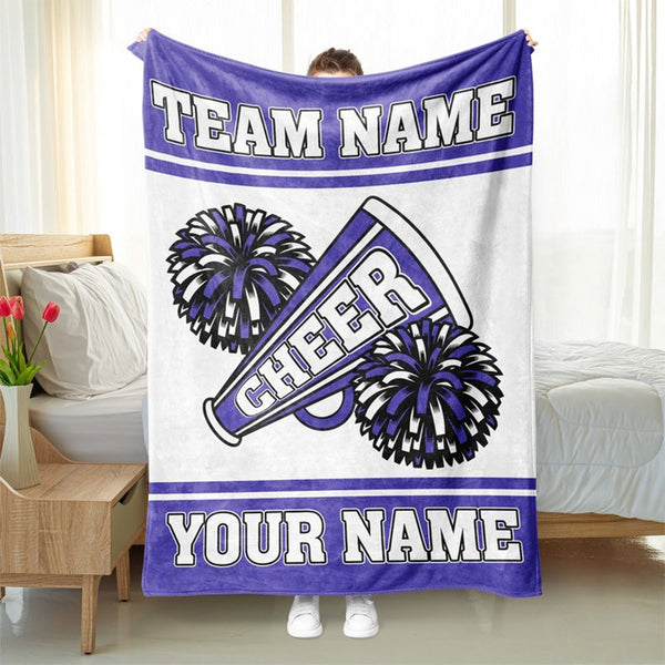 Personalized Cheerleading Blanket, Custom Name And Color Cheerleading Blanket