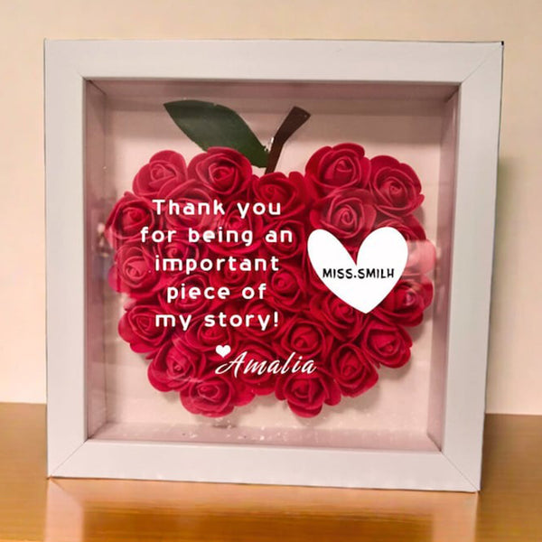 Custom Teacher Pencil Apple Shadow Box|School Office Sign