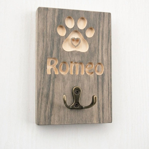 Customized Leash Holder, Dog Lovers Gift Personalized, Dog Wall Organizer,