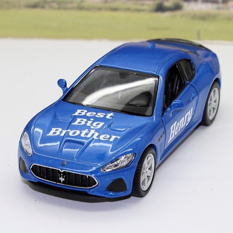 Personalized Big Brother Sister Gift,Red Maserati Diecast Licensed Toy Car Boys Grandad Auntie,1:36 Car Model