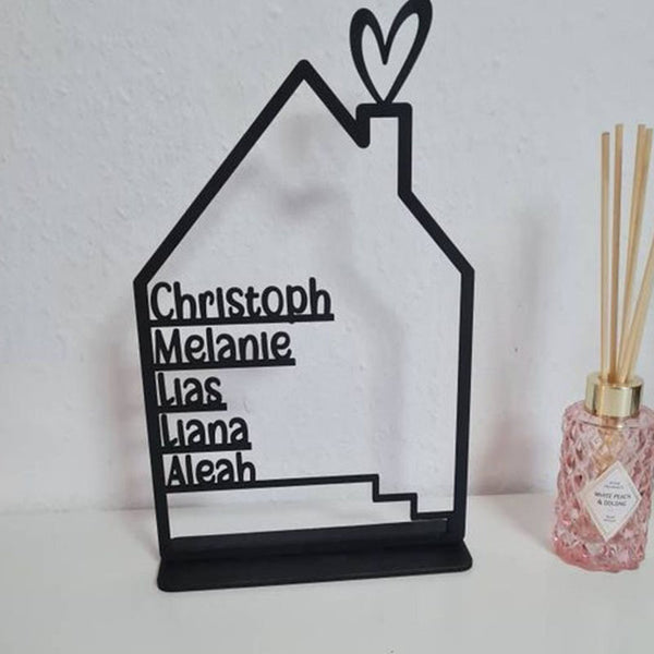 House with name, wooden house personalized,  wood personalized decorative wall housewarming gift