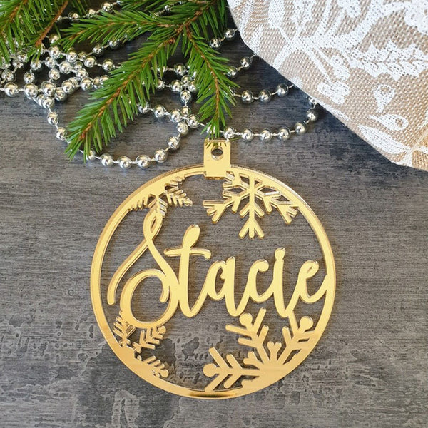 Custom CHRISTMAS tree baubles Christmas tree decor personalized ornament laser cut names