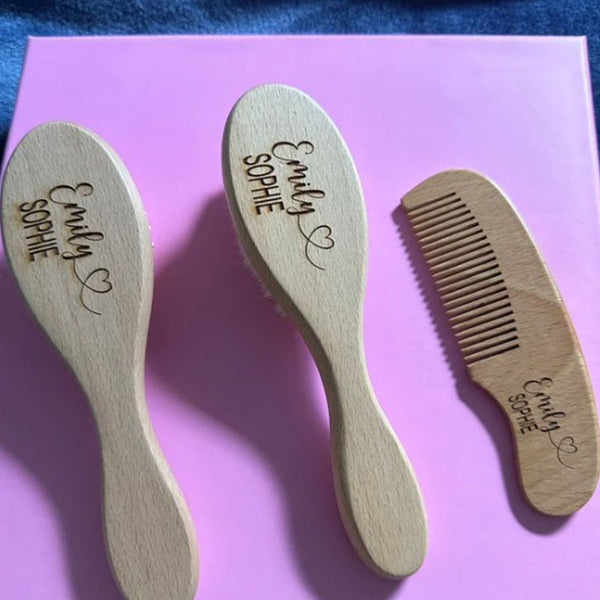 Custom Baby Gift Girls| Personalized Wooden Baby Hair Brush | Custom Baby Brush | Baby Shower Gift Girls | Baby Keepsake Gift