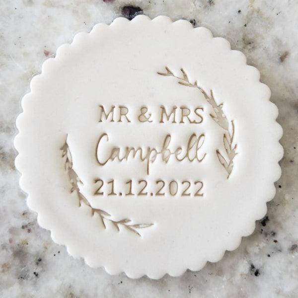 CUSTOM Christening Name and Date Cookie Biscuit Stamp Fondant Cake Decorating Icing Cupcakes Stencil