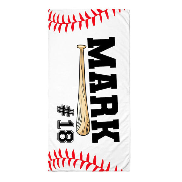 Personalized Baseball Beach Towel, Boys Baseball Gift, Baseball Pool Towel, Baseball Player Gift