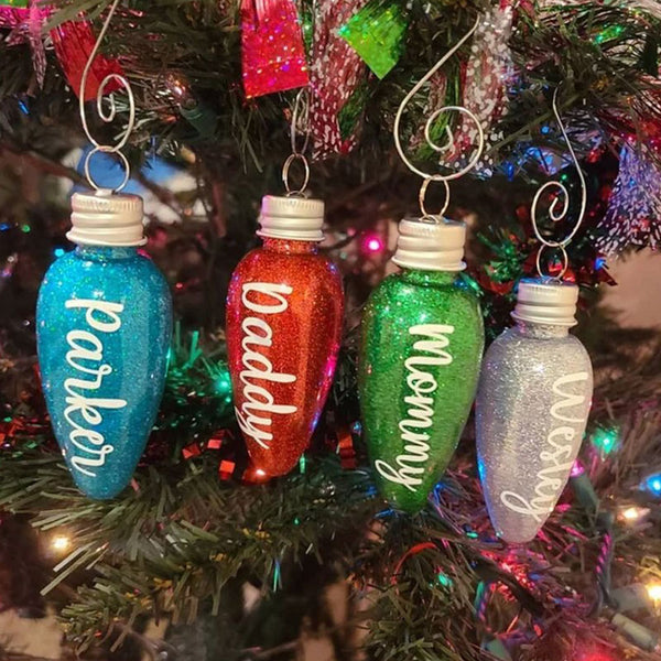 Personalized Lightbulb Christmas Ornaments