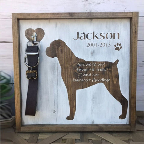 Dog Loss Sign-13"x13" Dog Collar Memorial-Dog Memorial Gift