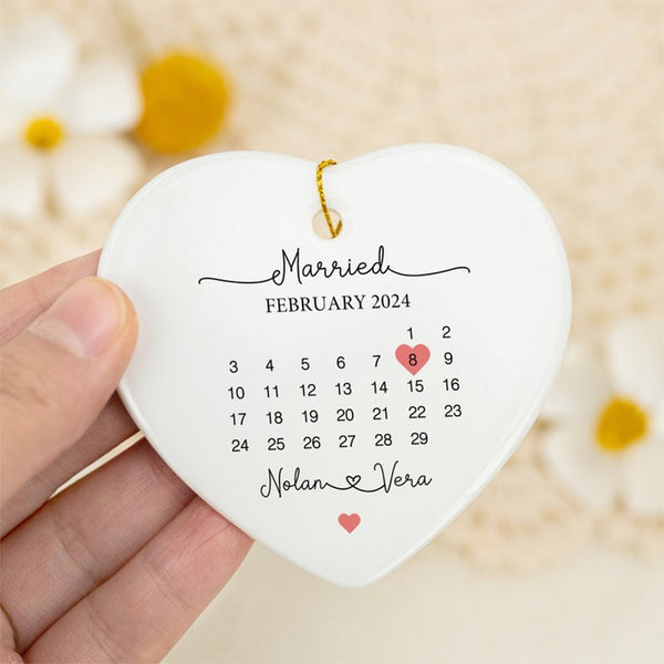 Personalised Married Calendar Date Hanging Keepsake