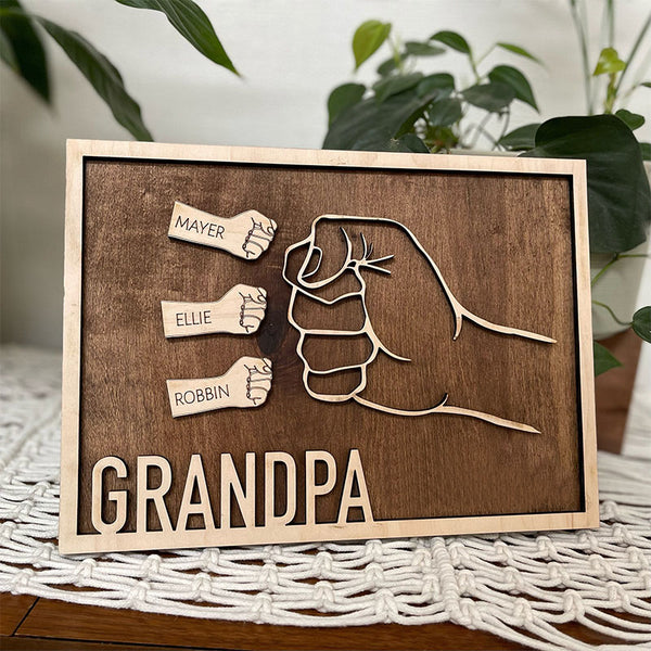 Personalized Fist Bump Plaques | Gifts for Dad | Gifts for Grandpa | Personalized Fathers Day Gifts