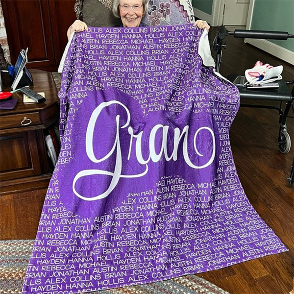 Personalized Grandparent Blanket, Gift for Grandparents