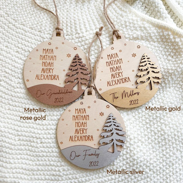 Personalized Family Ornament, Our Family / Grand Children Christmas Ornament, Family Members Ornament