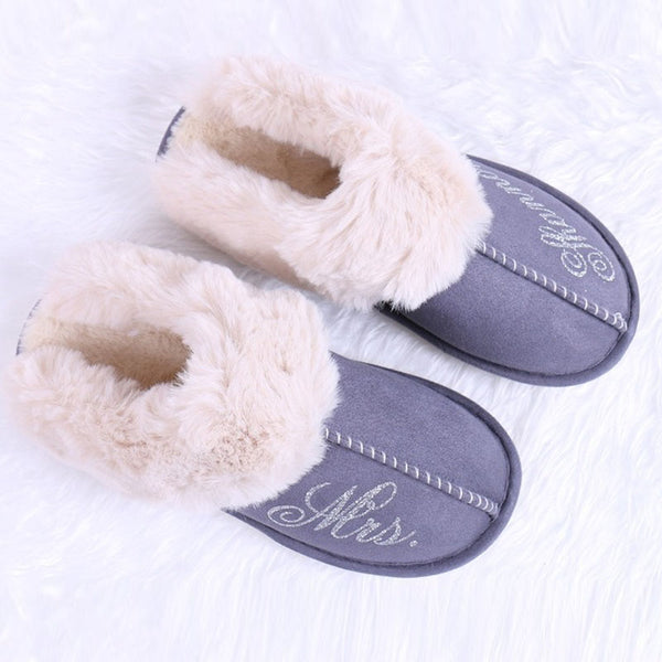 Personalized Women's Slippers Memory Foam House Slippers with Rubber Sole