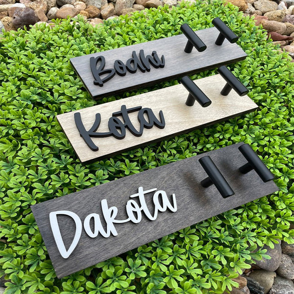 Personalized Wooden, Custom Dog Name, Dog Leash Holder