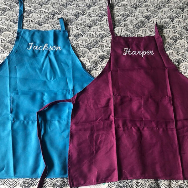 Custom Embroidered Apron with Pockets Christmas Gifts for Kids Aldult