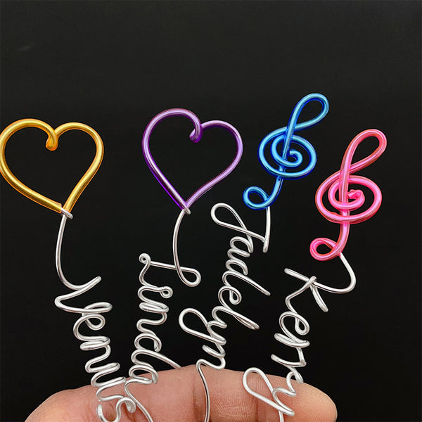 Hearts, Musical Notes, Personalized Line Name Bookmarks