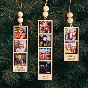 Photo Ornament, Photo Strip Ornament, Personalized Photo Strip Christmas Ornament