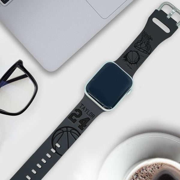 Personalized Basketball Watch Band compatible with Apple Watch iWatch Band Silicone