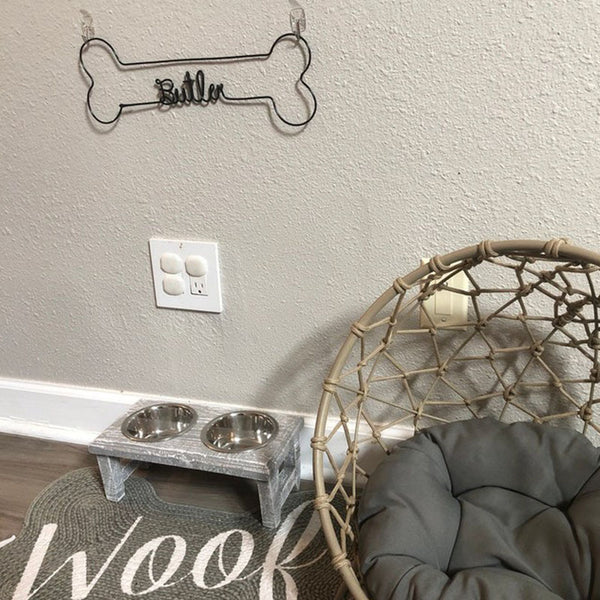 Personalized Dog Bone Name Sign Custom Dog Name Sign Wire Dog Name Sign