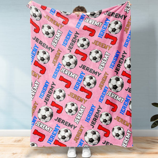 Personalized Soccer Blanket Custom Blanket