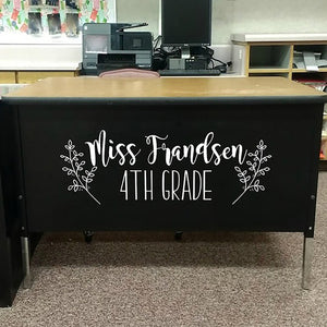 Teacher name, teacher desk decal, classroom decor