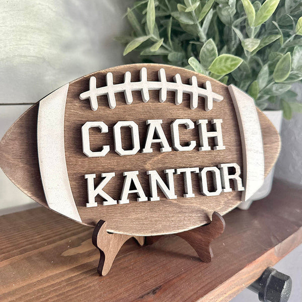 Personalized Desktop Football Coach Sign  - Gifts for Football Coach