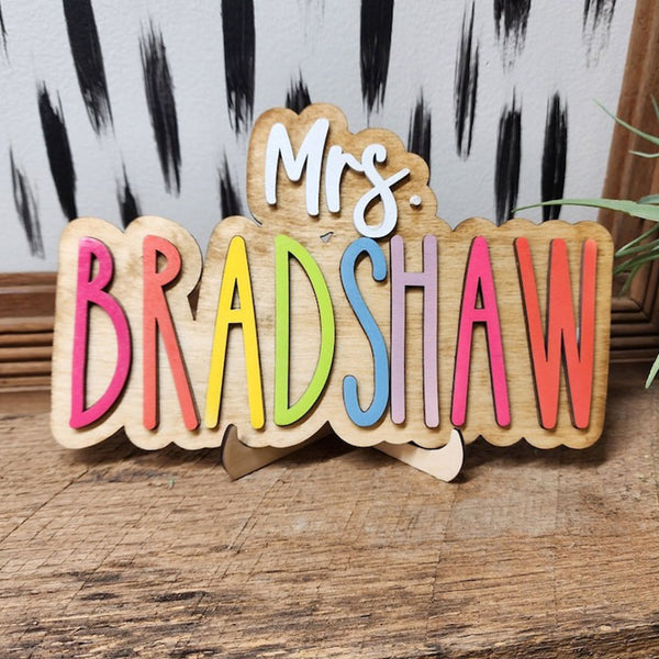 Personalized Teacher Name Sign