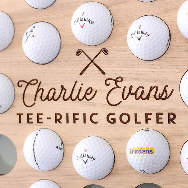 Personalised Golf Ball Wall Art Collector For The Home, Golf Ball Display