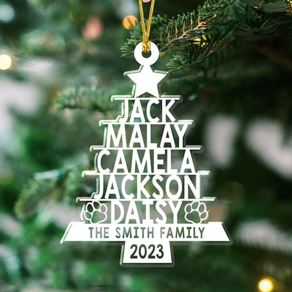 Custom Family Ornament, Family Name Christmas Tree Ornament