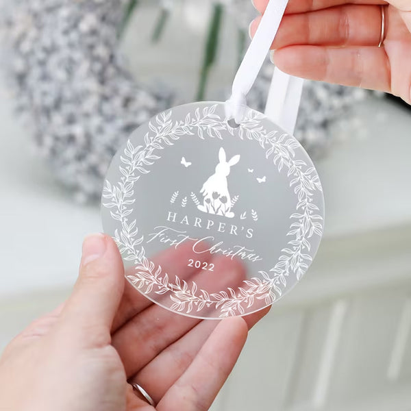 Personalised Baby's First Christmas Decoration, New Baby Christmas Gift