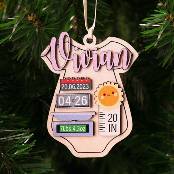 Personalized Baby'S First Christmas Wood Ornament