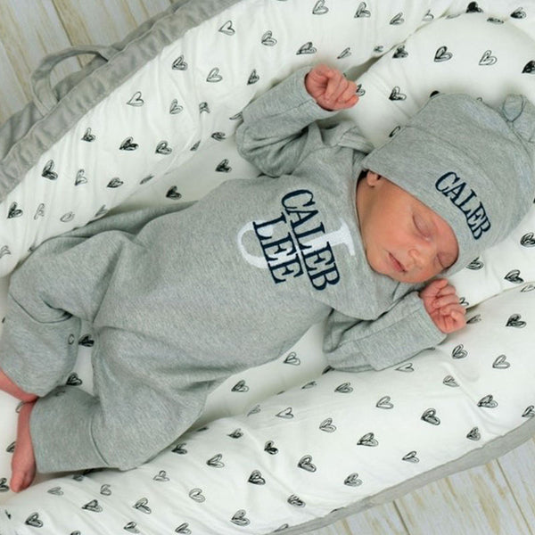 Baby Boy Coming Home Outfit, Newborn Boy Outfit, Print Monogrammed