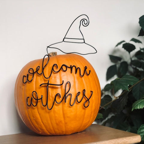 Halloween wire pumpkin decorations - cute ghost art - boo accessories- wire words