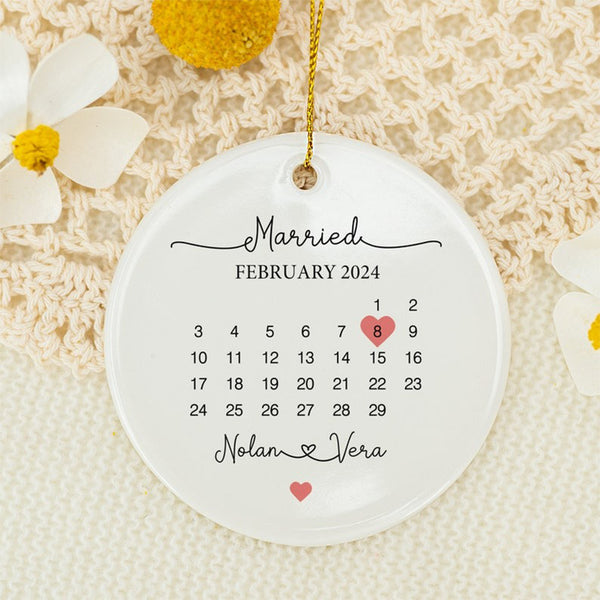 Personalised Married Calendar Date Hanging Keepsake