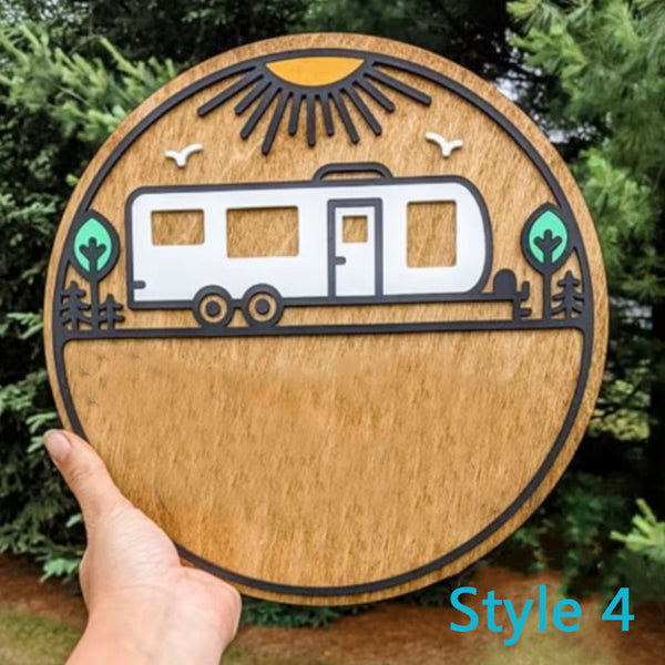 Personalized sign, happy camper sign, camper sign