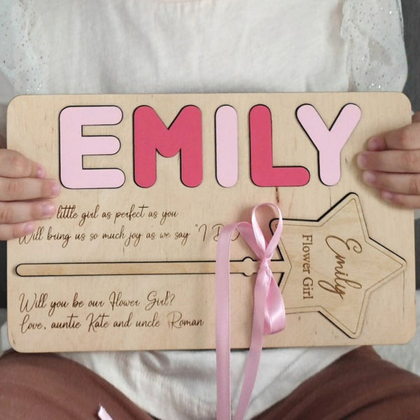 Proposal wand Personalized gift Wooden name puzzle