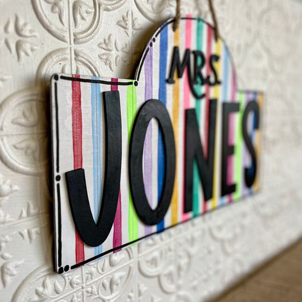 Personalized Teacher Door or Wall Sign, Classroom Sign, 3D Teacher Name Sign