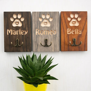 Customized Leash Holder, Dog Lovers Gift Personalized, Dog Wall Organizer,