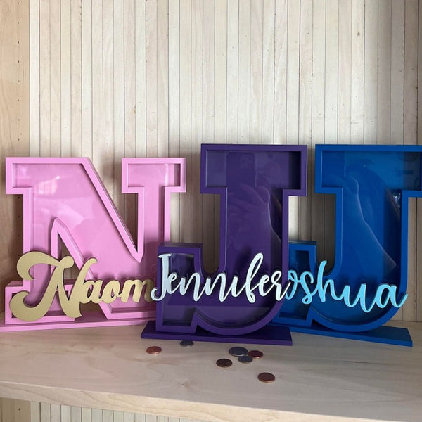 Personalized Name/ Initial Bank, Piggy Bank, Custom Piggy Bank, Coin Bank