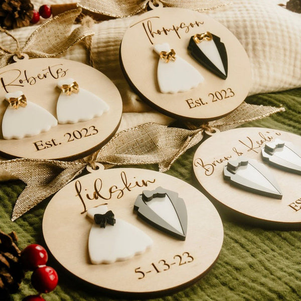 Wedding Christmas Ornament, Wedding Ornament, Mr and Mrs Ornament