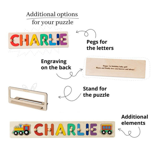 Personalized Name Puzzle With Pegs Gifts for Kids