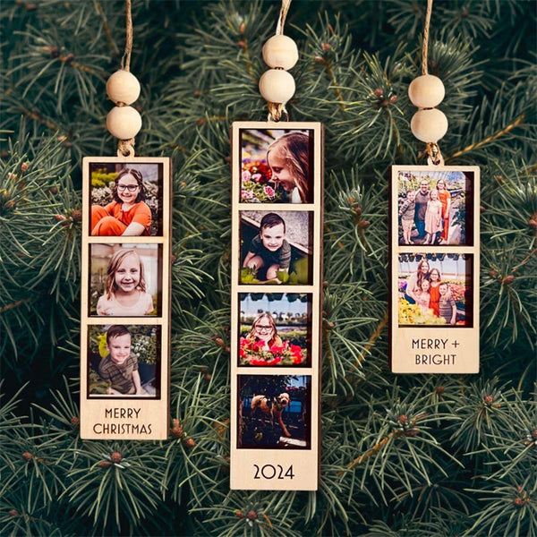 Photo Ornament, Photo Strip Ornament, Personalized Photo Strip Christmas Ornament