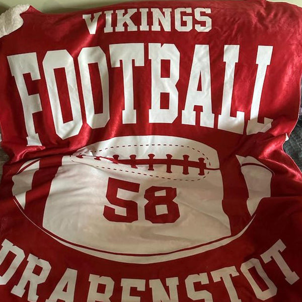 Personalized Football Blanket, Custom Football Gift