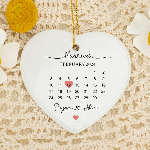 Personalised Married Calendar Date Hanging Keepsake